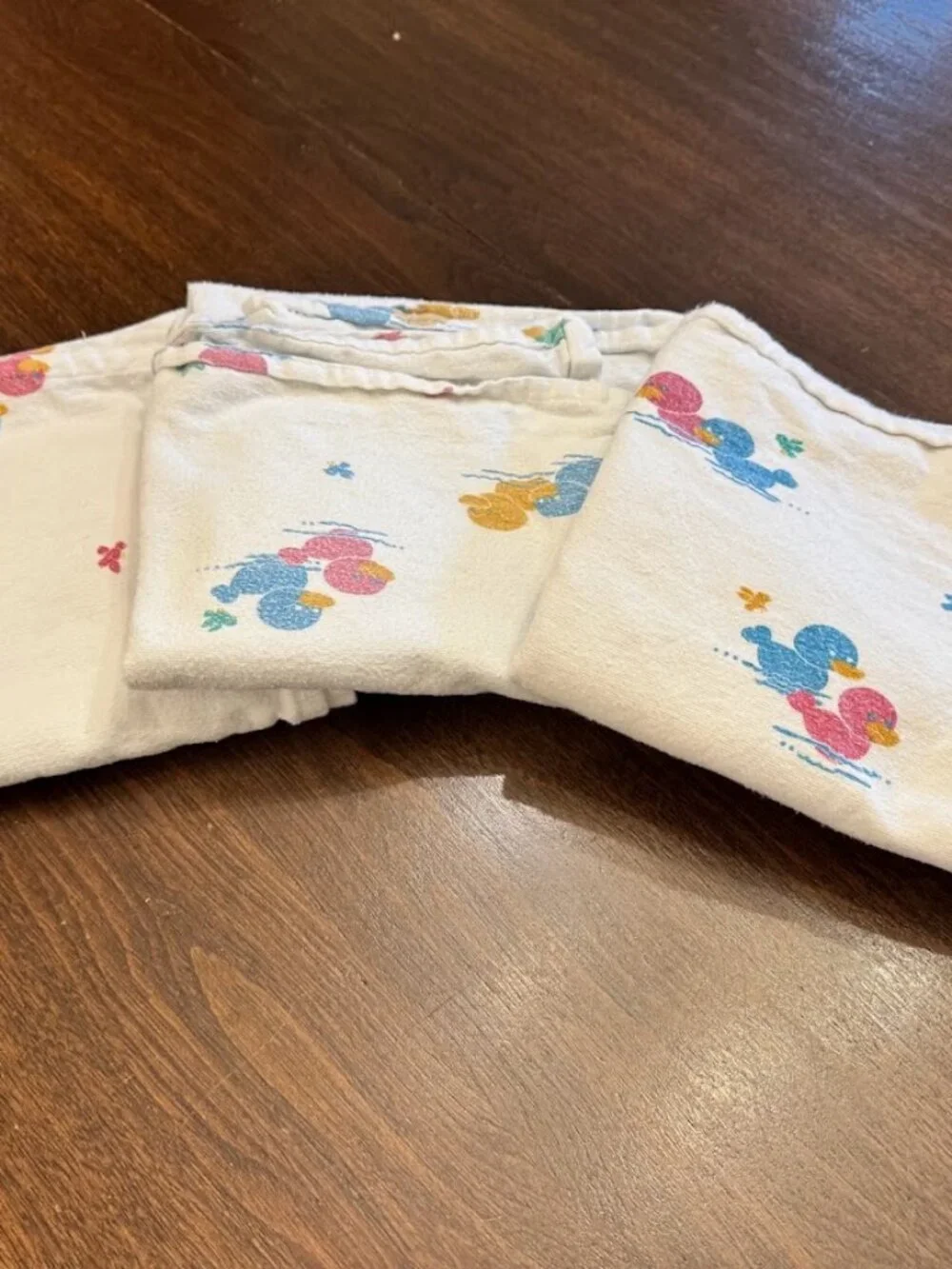 Vintage Medline Industries Blue and Pink Duck Receiving Hospital Blankets 3